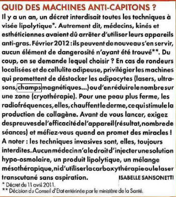 , Le REDUSTIM® dans la Presse en 2012, Centre Laser Paris Sorbonne : Soins Esthétiques &amp; Dermatologie